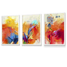 Abstract Colourful Orange Pink Red Set of 3 Framed Wall Art | Artze Wall Art UK