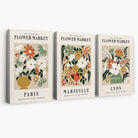 Flower Market Vintage Paris Exhibition Mid Century Canvas Art Prints | Artze Wall Art