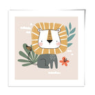 Cute Lion Poster on Beige Jungle Kids Wall Art