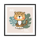 Cute Leopard Poster on Beige Jungle Kids Wall Art