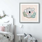 Cute Koala Poster on Beige Jungle Kids Wall Art