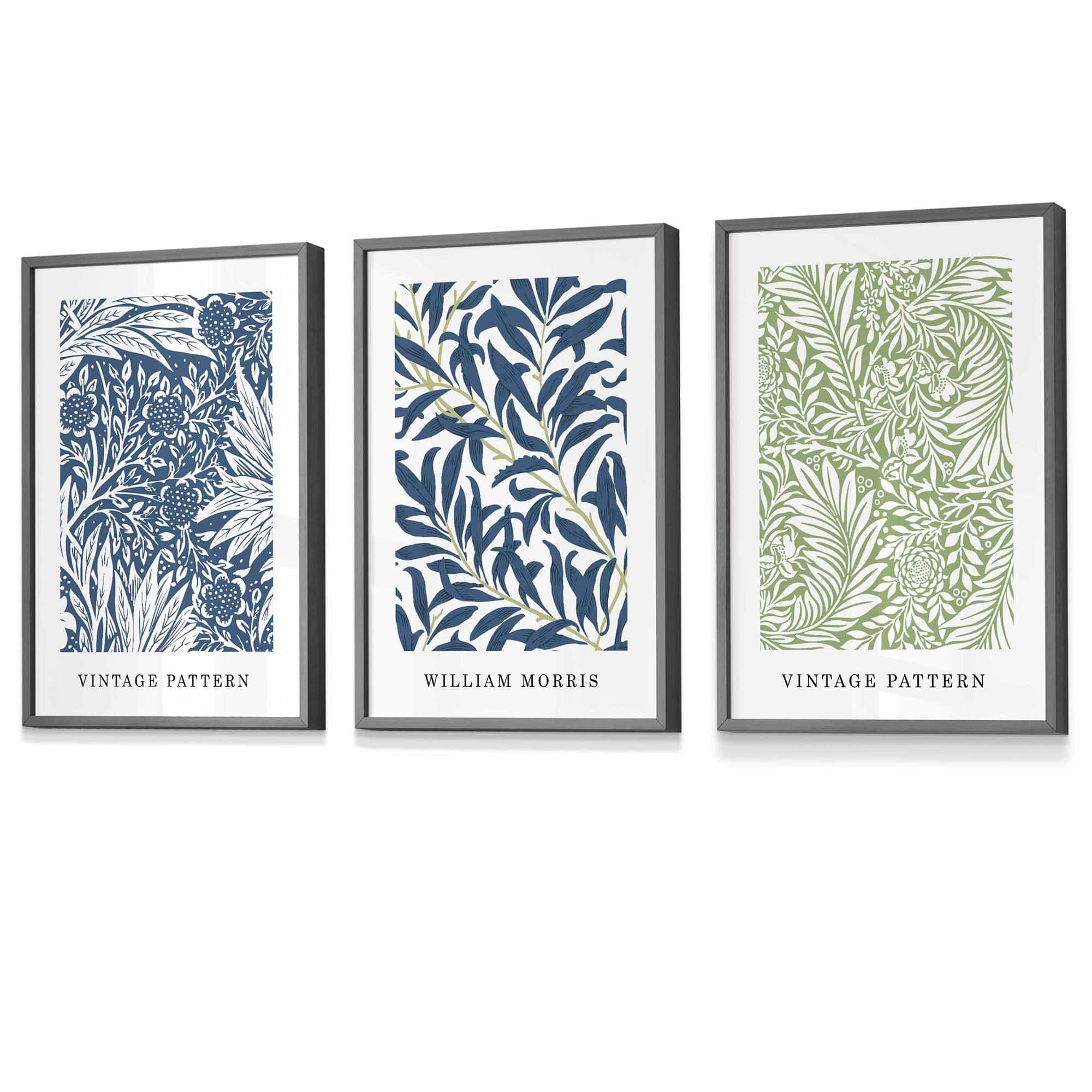 Blue & Green William Morris Vintage Floral Framed Wall Art | Artze Wall Art UK