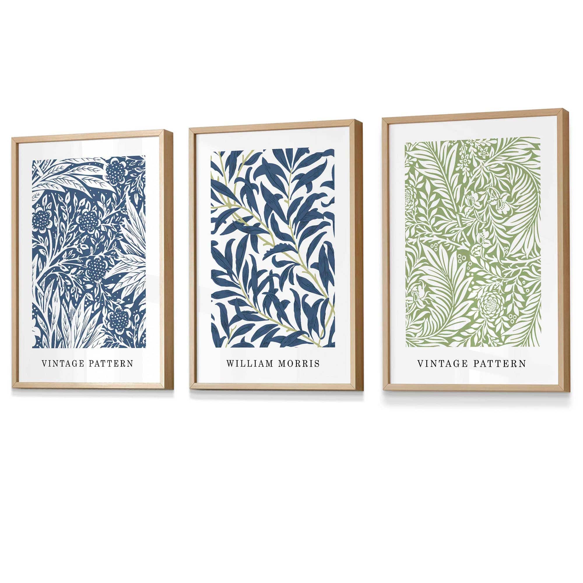 Blue & Green William Morris Vintage Floral Framed Wall Art | Artze Wall Art UK