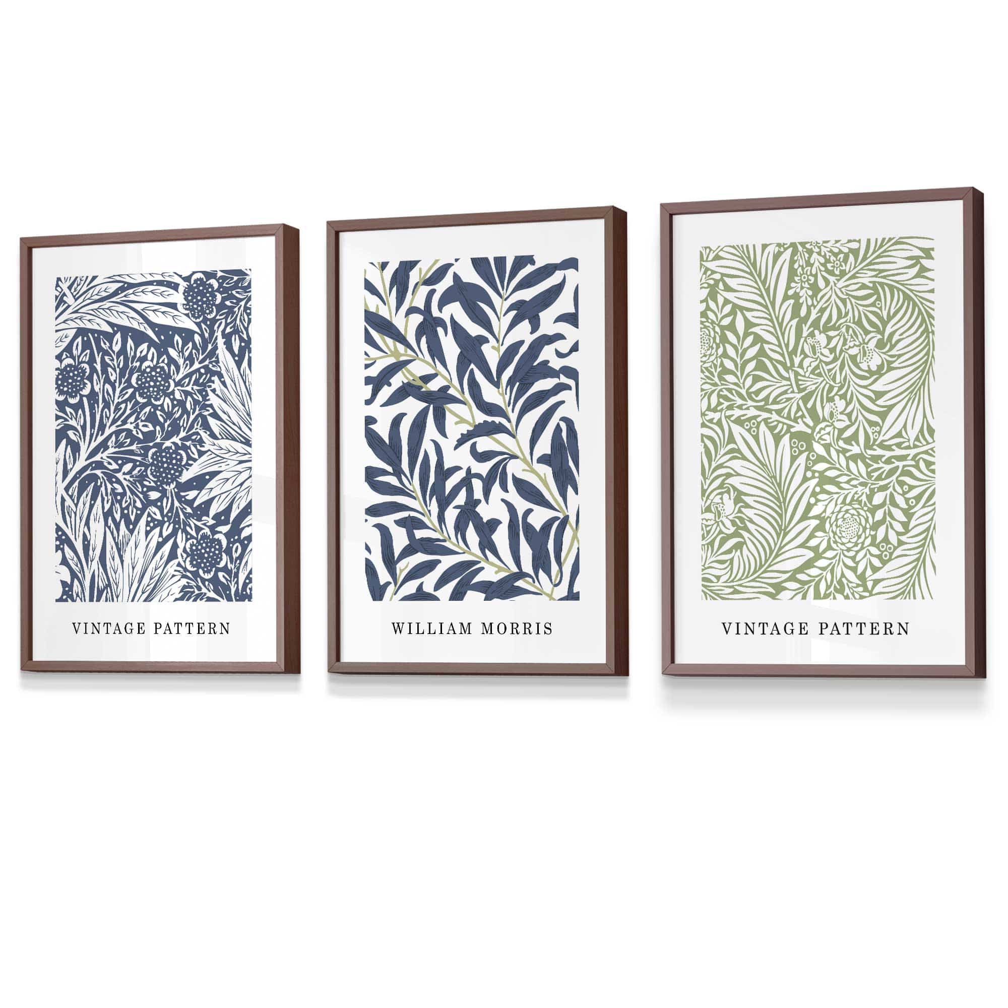 Blue & Green William Morris Vintage Floral Framed Wall Art | Artze Wall Art UK