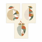 Set of 3 Autumn Geometric Strawberry Fruit Wall Art