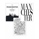 Set of 3 Manchester Skyline Street Map City Prints