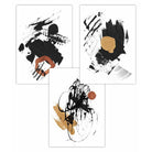 Set of 3 Abstract Posters from Oil Paintings Black & Yellow