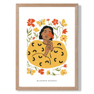 Fashion Spring Flower Garden Girl in Yellow Art Print Wall Art Print