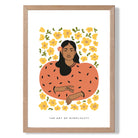 Fashion Spring Flower Garden Girl in Orange Art Print Wall Art Print