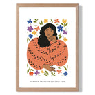 Fashion Summer Flower Garden Girl in Orange Art Print Wall Art Print