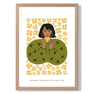 Fashion Spring Flower Garden Girl in Green Art Print Wall Art Print