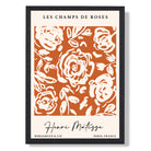 Matiise Champs de Roses in Orange Art Print print in Black Wooden Frame