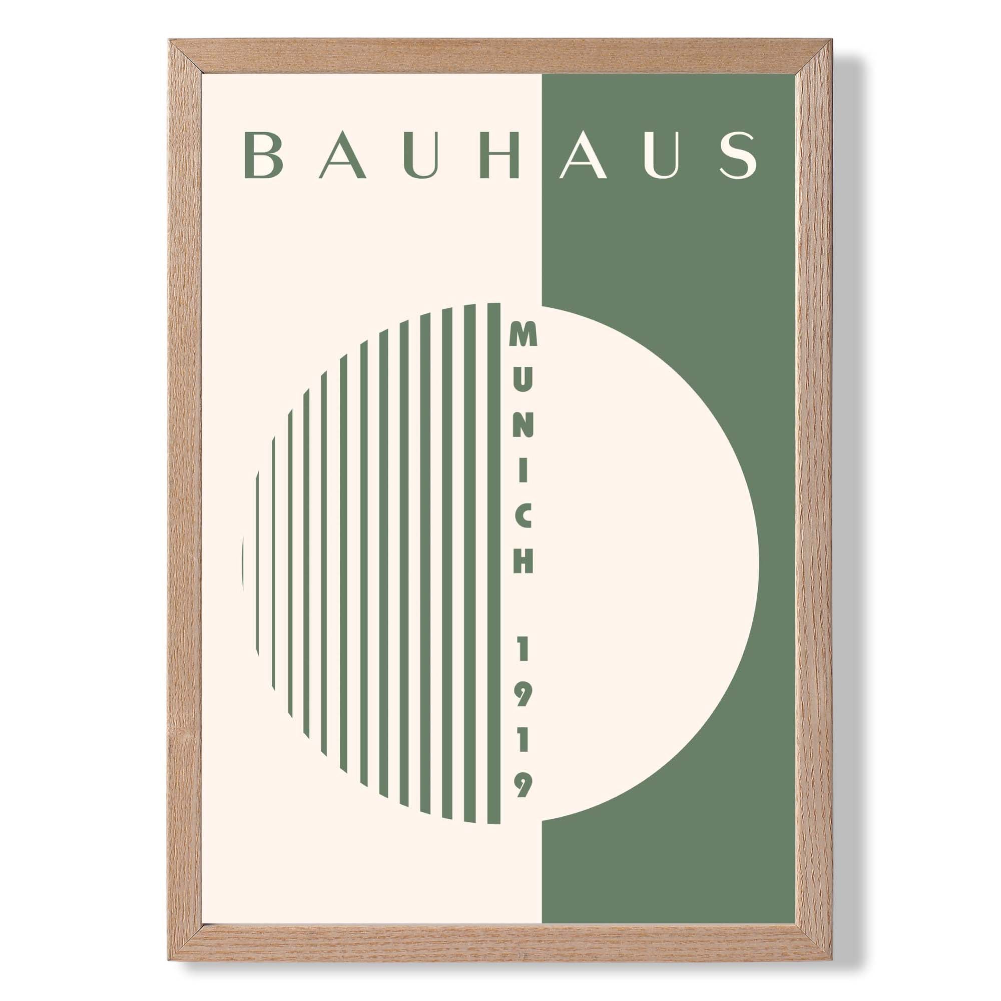 Bauhaus Munich Circles in Green Art Print Wall Art Print