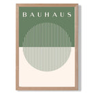 Bauhaus Geometric Circles in Green Art Print Wall Art Print