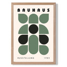 Bauhaus Green and Black Leaves Art Print Wall Art Print