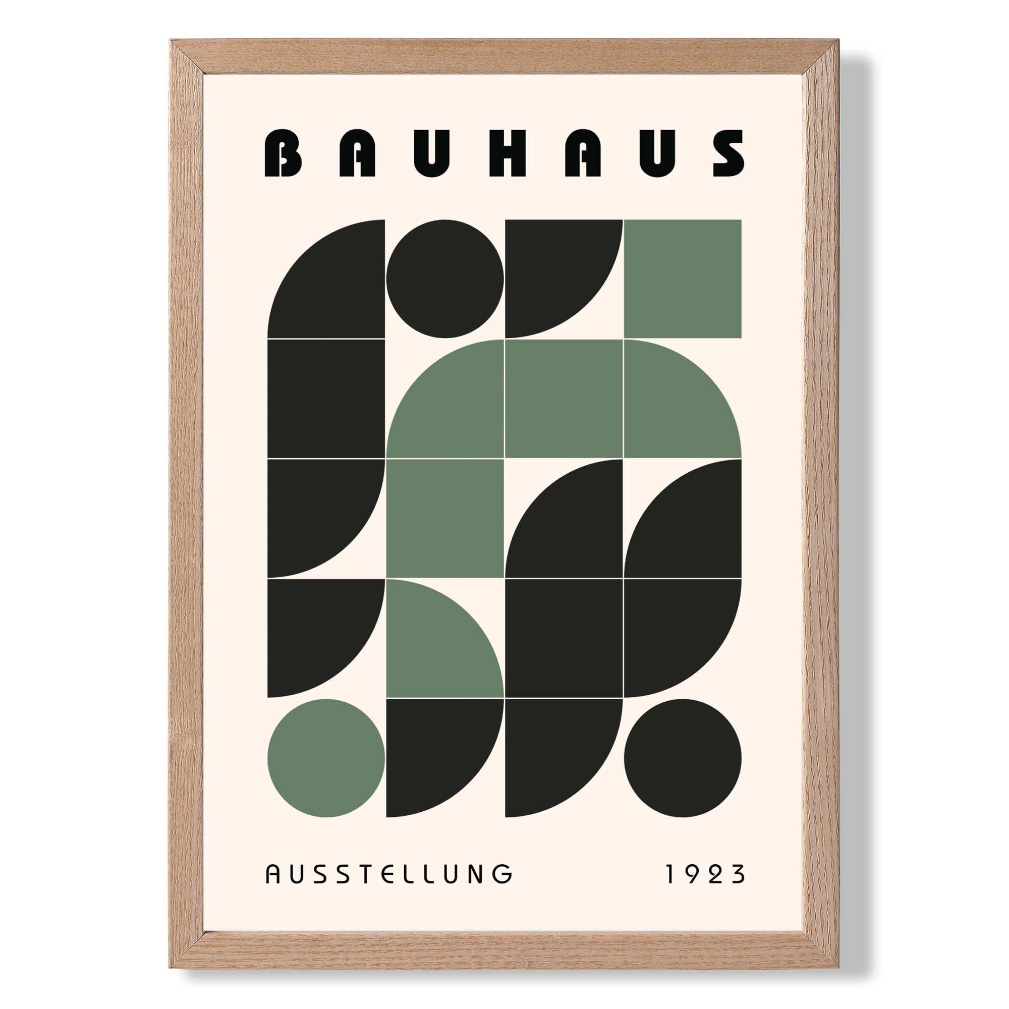 Bauhaus Contemporary Shapes  in Green Art Print Wall Art Print
