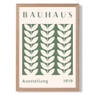 Bauhaus Floral Motif  in Green Art Print Wall Art Print
