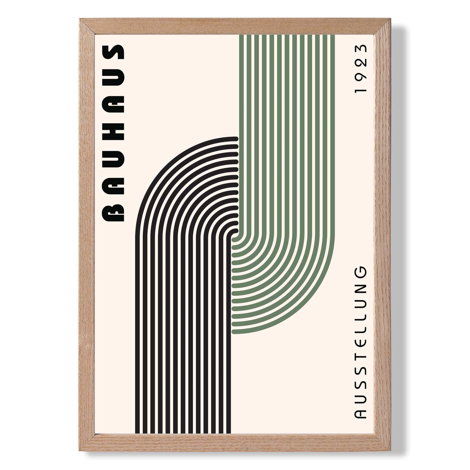 Bauhaus Modern Links in Green Art Print Wall Art Print