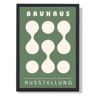 Bauhaus Hour Glass in Green Art Print print in Black Wooden Frame