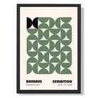 Bauhaus Reflections in Green and Black Art Print print in Black Wooden Frame