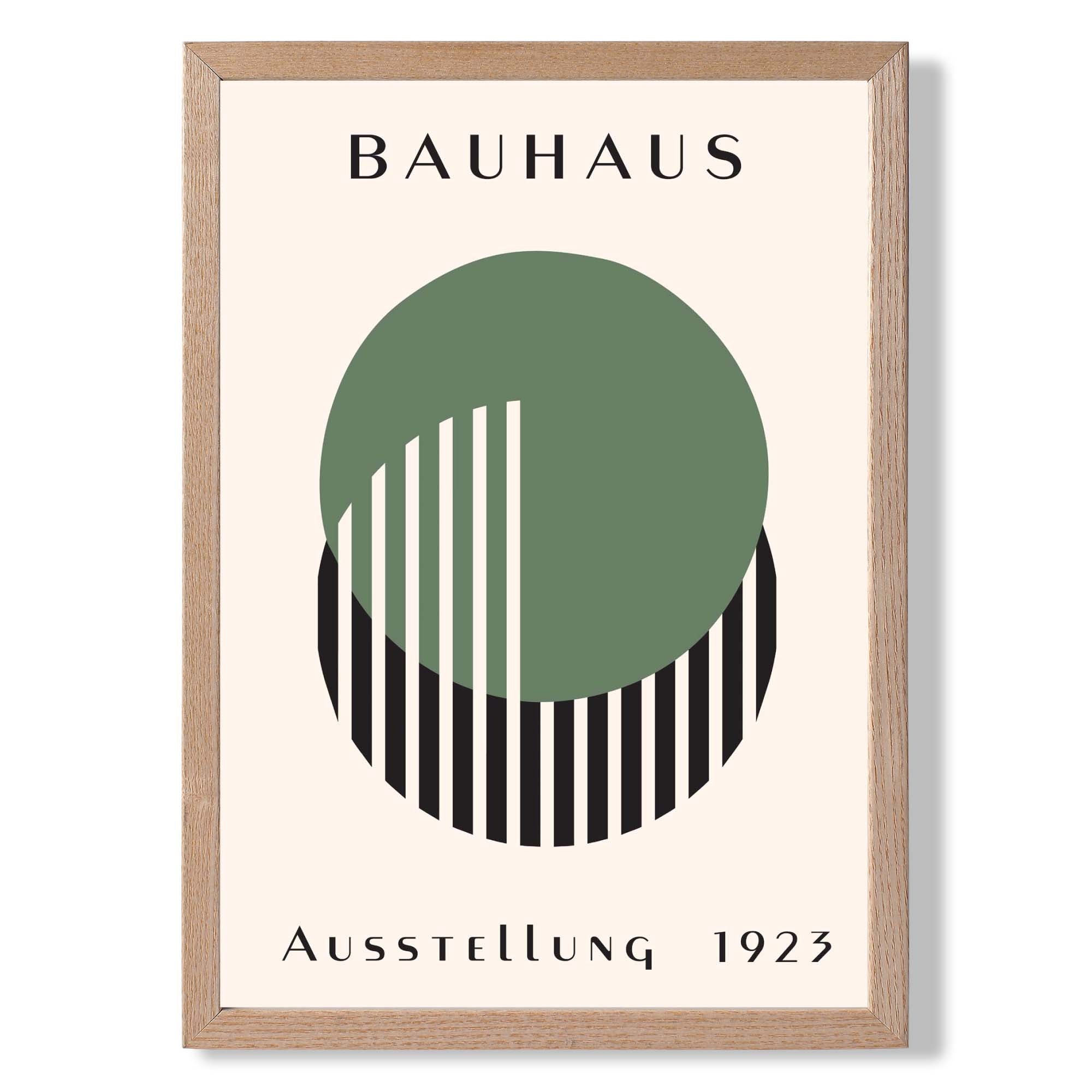Bauhaus Illusion in Black and Green Art Print Wall Art Print