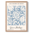 Matisse Floral Roses in Light Blue Art Print Wall Art Print