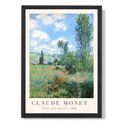 Claude Monet View of Vetheuil print in Black Wooden Frame