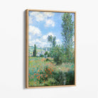Claude Monet View of Vetheuil Canvas Art Print with Oak Float Frame