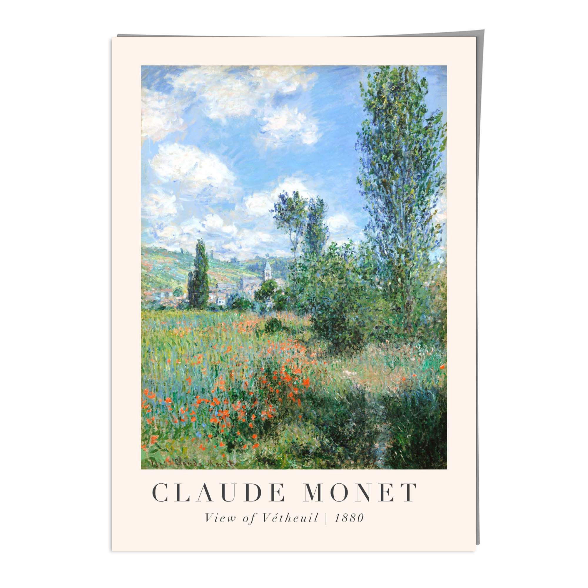 Claude Monet View of Vetheuil Wall Art Print