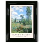 Claude Monet View of Vetheuil print in Black Glossy Frame