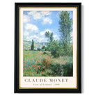 Claude Monet View of Vetheuil print in Black and Gold Frame