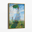 Claude Monet Madame Monet and Her Son Canvas Art Print with Gold Float Frame