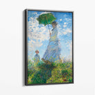 Claude Monet Madame Monet and Her Son Canvas Art Print with Grey Float Frame