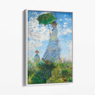 Claude Monet Madame Monet and Her Son Canvas Art Print with White Float Frame