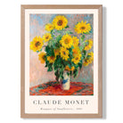 Claude Monet Bouquet of Sunflowers print in Light Oak Wooden Frame