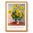 Claude Monet Bouquet of Sunflowers print in Oak Wooden Frame