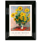 Claude Monet Bouquet of Sunflowers print in Black Glossy Frame