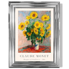 Claude Monet Bouquet of Sunflowers print in Chrome Glossy Frame