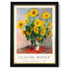 Claude Monet Bouquet of Sunflowers print in Black and Gold Frame