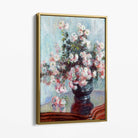 Claude Monet Crysanthemums Canvas Art Print with Gold Float Frame