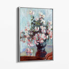 Claude Monet Crysanthemums Canvas Art Print with Silver Float Frame