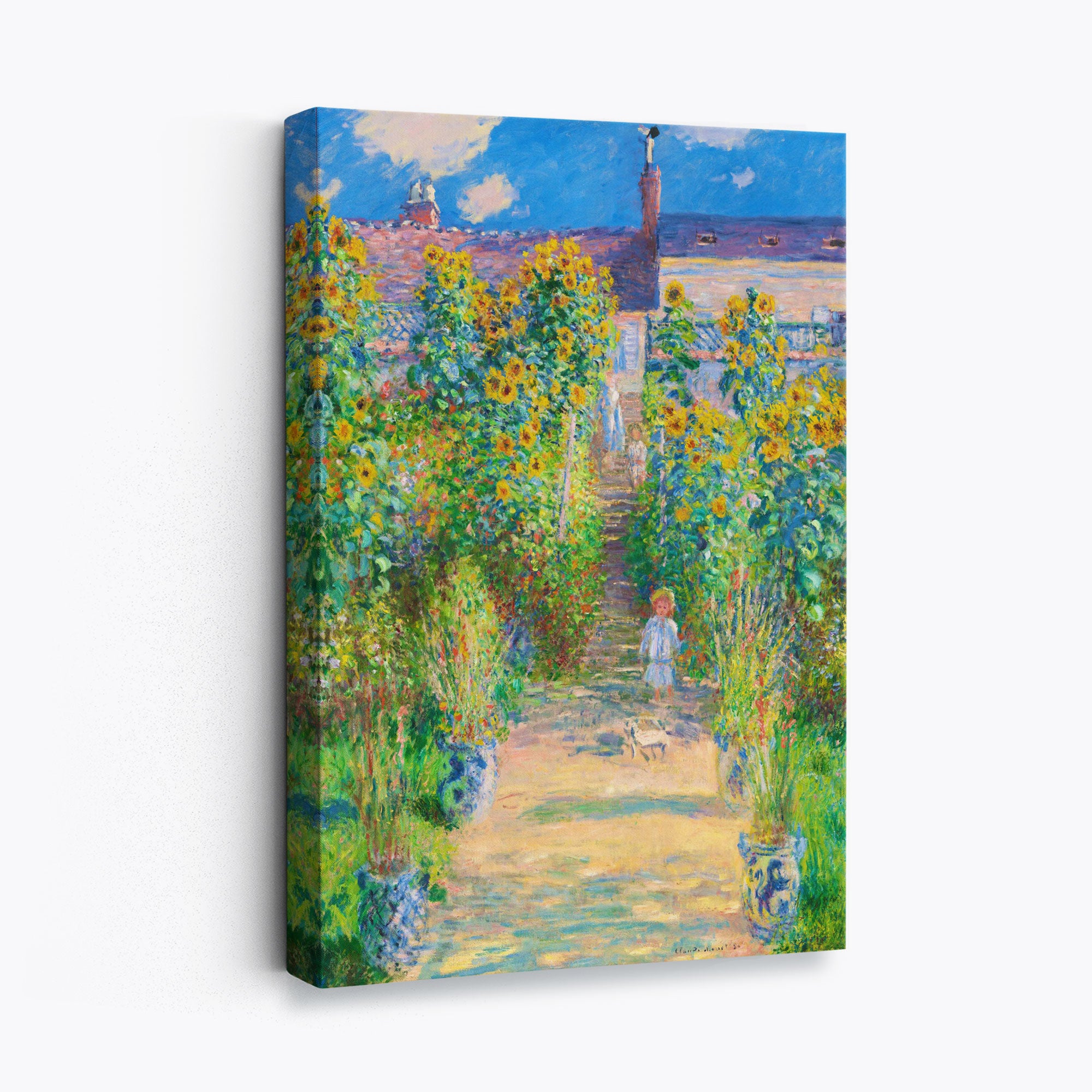Claude Monet The Artist's Garden at Vetheuil Canvas Art Print