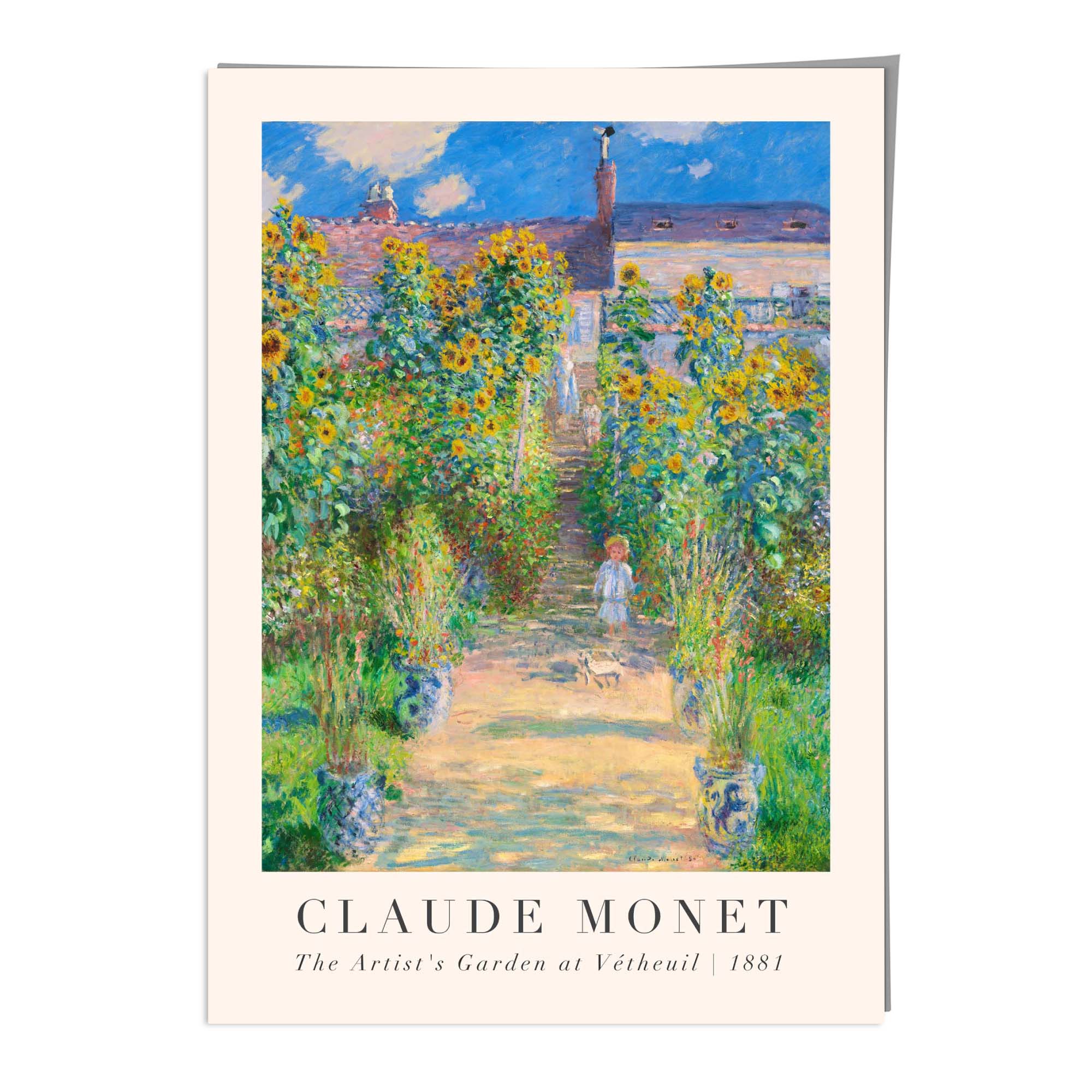 Claude Monet The Artist's Garden at Vetheuil Wall Art Print