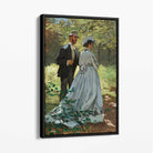 Claude Monet The Seine at Vetheuil Canvas Art Print with Black Float Frame
