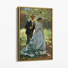 Claude Monet The Seine at Vetheuil Canvas Art Print with Gold Float Frame