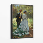 Claude Monet The Seine at Vetheuil Canvas Art Print with Grey Float Frame