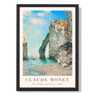 Claude Monet The Cliffs at Etretat print in Black Wooden Frame