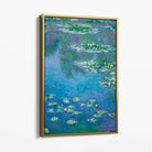 Claude Monet Water Lillies Canvas Art Print with Gold Float Frame