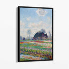 Claude Monet Tulip Fields Canvas Art Print with Black Float Frame