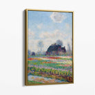 Claude Monet Tulip Fields Canvas Art Print with Gold Float Frame
